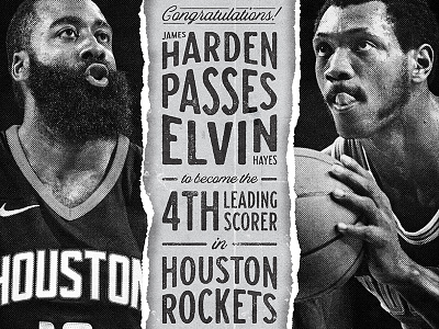 Harden Passes Hayes (Complete) basketball harden houston james harden rockets typography