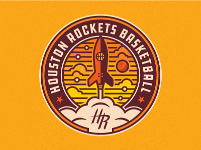 Houston Rockets Basketball basketball circle houston lines moon orange rocket rockets space stars
