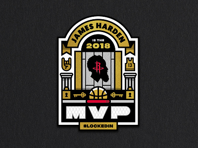 Harden MVP Logo basketball beard gold harden houston jersey key lock mvp nba rim rockets