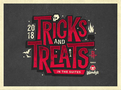 Tricks AND Treats Logo basketball bats cauldron halloween houston rockets skull spooky suites treats tricks wendys