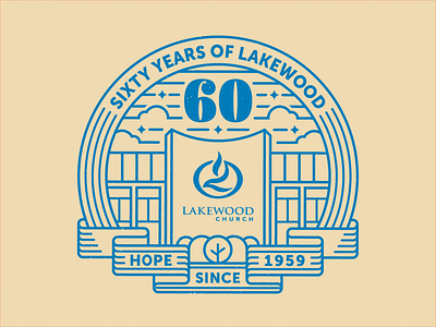 Lakewood 60th Logo Concept church houston lakewood line art logo texas