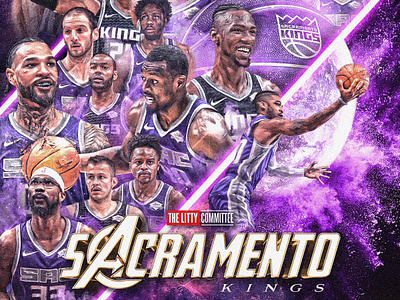 Avengers Poster for Kings Social avengers basketball end game kings movie purple sacramento tribute