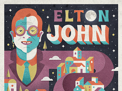 Elton John Poster elton john houses illustration poster rocket man sacramento shading vector