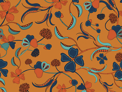 Hand drawn pattern, layered in Photoshop for a surface studio. drawing illustration pattern surface design