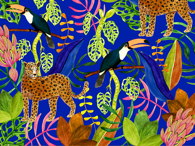 Brazilian Fauna and Flora Illustrations for pattern