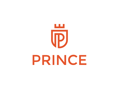 Prince Letter P & Shield Logo brand branding castle crown design flat king kingdom letter logo medieval monogram print queen royal shield vector