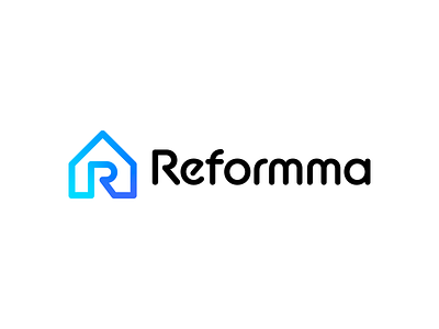 Reformma Letter R & Home Logo architecture brand branding construction design home house identity letter logo monogram r vector