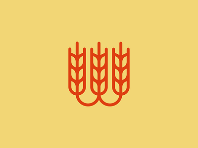 Wheat & W Letter Logo bakery brand branding design farm farming flat food identity letter logo logotype monogram nature w wheat
