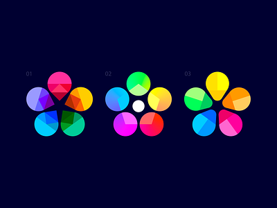 Flower Logo abstract brand branding colored colorful design flat flower identity logo media modern nature