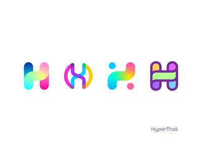 Letter H Logo Concepts abstract app brand branding colorful connection design flat h icon identity letter logo modern monogram tour travel uber user way
