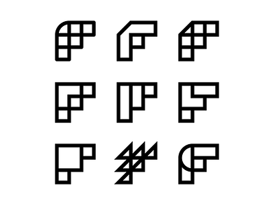 Letter F Logo Set brand branding design f flat identity letter logo monogram
