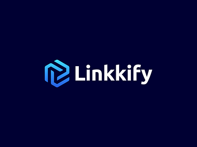 Linkkify Logo app blue brand branding creative design hexagon icon identity it l letter logo minimal minimalist modern software symbol tech technology