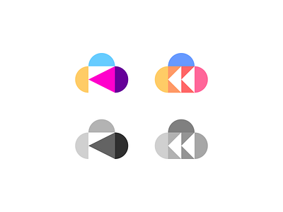 K + Cloud Logo Concepts abstract brand branding cloud data design flat host hosting identity it k letter logo vector