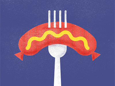 Bratwurst bratwurst fork illustration mustard sausage texture
