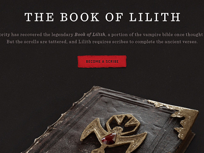 True Blood: The Book of Lilith blood book brown button frozen emotion ignition interactive lilith red texture true blood vampire website