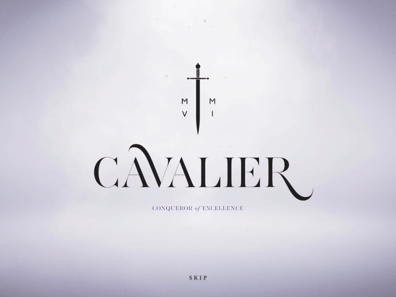 Cavalier: Reveal animation cavalier challenge experiment game logo mask posturebalance smoke start type webgl your majesty
