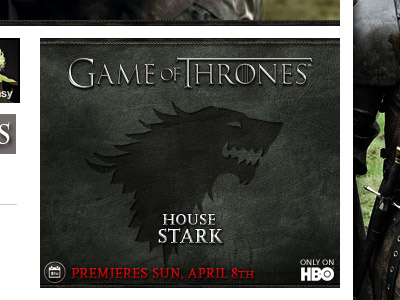 House Stark ad banner game of thrones guide hbo movie silver