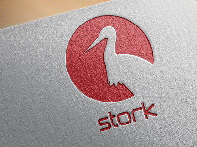 Strok v4 bird flat design icon logo logo design stork