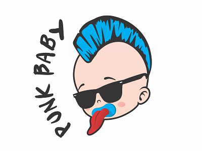 Punk Baby icon illustration logo