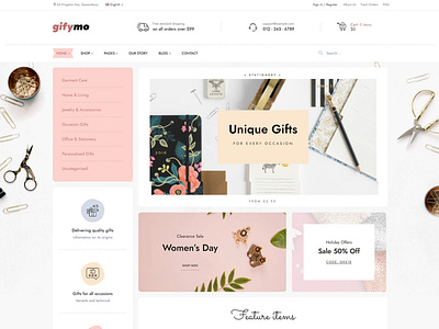 Gifymo - Giftshop WooCommerce Theme - Themelexus gift shop themeforest themelexus woocommerce wordpress theme