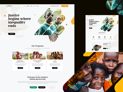 Homepage Charity Nonprofit Website - Gainlove Charity Theme