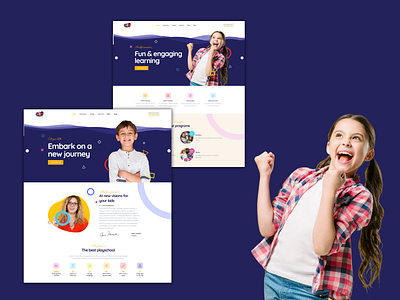 Homepage for Education Website - Kindero Education WP Theme education kindergarten kindergarten wp theme online course school school wordpress theme theme ui ux web design wordpress wordpress theme