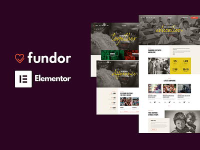 Homepage for Charity Website - Fundor Nonprofit WordPress Theme charity charity wordpress theme crowdfunding donation give donnation non profit nonprofit nonprofit wordpress theme race donation theme ui ux web design website design wordpress wordpress theme