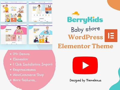 Video BerryKid Baby Store WooCommerce Theme - Themelexus baby store ecommerce shop elementor theme uiux woocommerce woocommerce shop wordpress theme