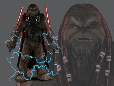 Character Design Sith Wookie characterdesign conceptdesign illustration photoshop starwars wookie