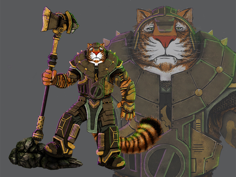Character Design Steampunk Tigerlord characterdesign tiger conceptdesign illustration photoshop