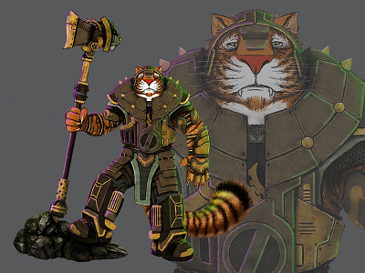 Character Design Steampunk Tigerlord characterdesign conceptdesign illustration photoshop tiger