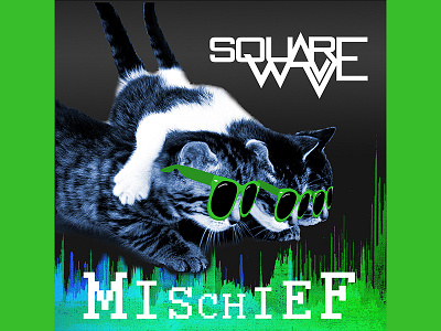 Squarewave Mischief cover graphicdesign logo music typography