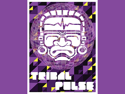 Tribal Pulse Flyer disco flyer logo music promo vector