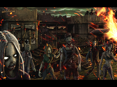 Overrun Zombie Fortress art character concept dead decay design environment illustration sparks walking zombie