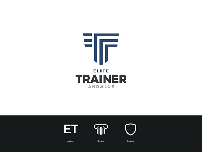 Elite Trainer blue brand branding chile color emblem greece gym gym logo logo logotype marca shield tag typography