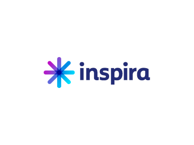 Inspira Construction / Concepts blue brand branding cyan five senses logo minimalist purple senses star