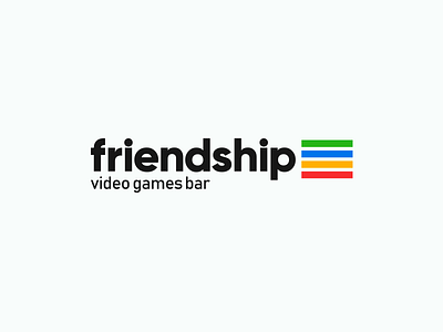 Friendship Logo bar brand color logo logotype marca minimal branding sans serif typography videogames