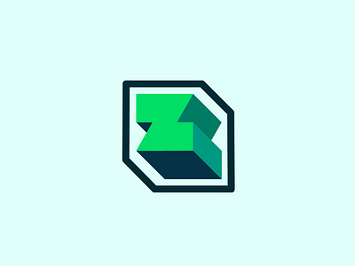 Z board games brand branding character green logo logotype marca token volumetric z