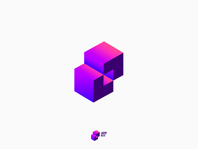 Appkit proposal 2019 blue brand branding color cube geometric isometric logo logotype magenta marca purple