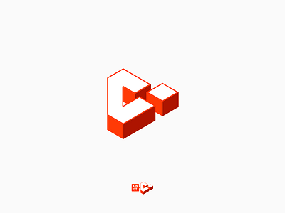 Appkit 3 4 app brand cubic isometric logo logotype marca orange red