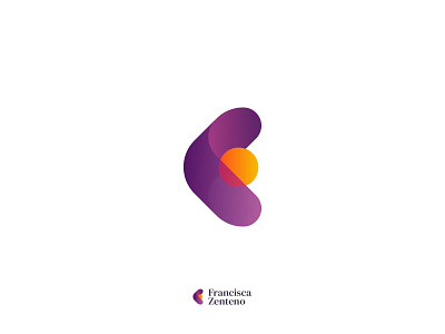 F brand branding color flower hug logo logotype marca purple yellow