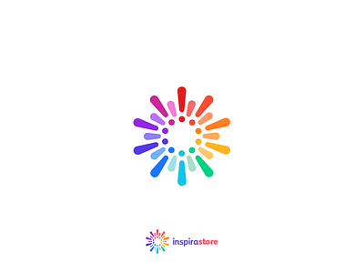 inspira store brand branding children color fireworks logo logotype marca rainbow store toys