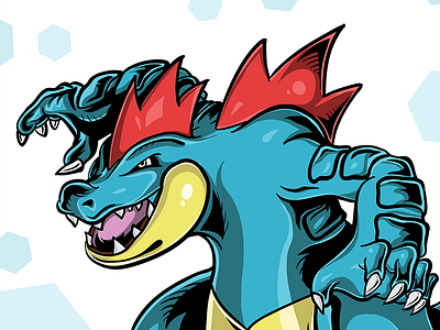 Feraligatr alligator crocodile feraligatr illustration monster pokemon wacom water