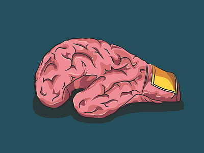 Cerebriform Boxing Glove Illustration anxiety boxing brain brain like cerebriform glove mind