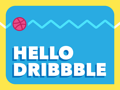 Hello Dribbble! bright color debut illustration illustrator vector