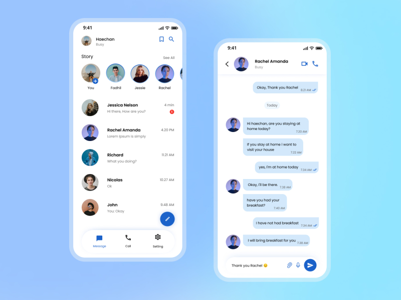 Chatting Mobile App by Nabiilah on Dribbble