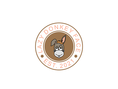 Lazy Donkey Face branding design donkey face fun graphic design icon illustration lazy logo mascot rounded logo vector