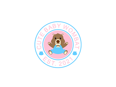 Cute Baby Wombat baby clothes branding design fun graphic design icon illustration logo mascot vector wombat