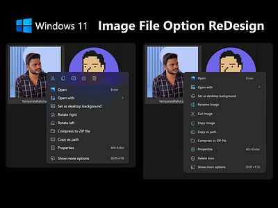 Windows 11, Image file option redesigned.