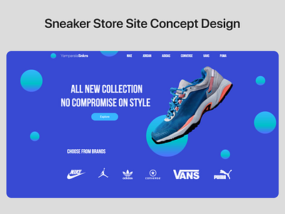 Sneaker store landing page design 3d animation branding design graphic design landing page landing page design logo motion graphics sneaker shoe sneaker website ui ui design ux ux design vector website website design yamparala media yamparala rahul